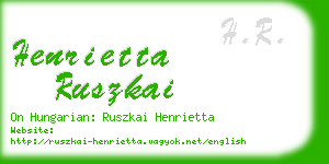 henrietta ruszkai business card